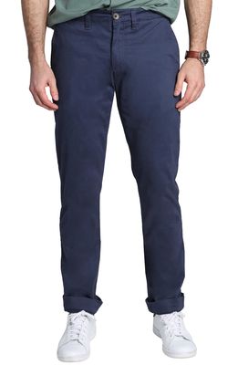 JACHS Straight Fit Stretch Cotton Chinos in Navy