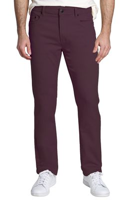 JACHS Straight Fit Stretch Cotton Tech Pants in Burgundy