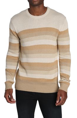 JACHS Stripe Crewneck Sweater in Tan
