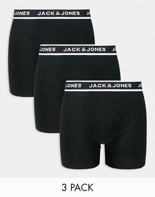 Jack & Jones 3 pack long briefs in black