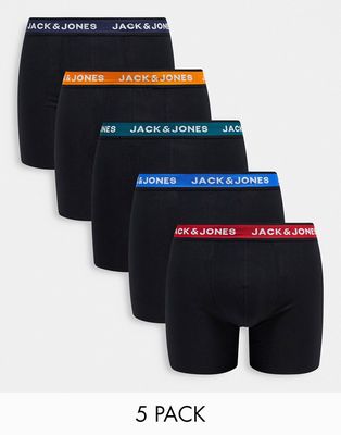Jack & Jones 5-pack boxer briefs in multi-Orange