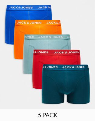 Jack & Jones 5 pack briefs in muti color-Multi