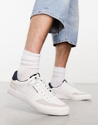 Jack & Jones canvas sneakers with contrast panels in white
