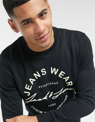 Jack & Jones circle logo sweatshirt in black