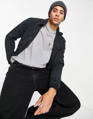 Jack & Jones Essentials harrington jacket in black
