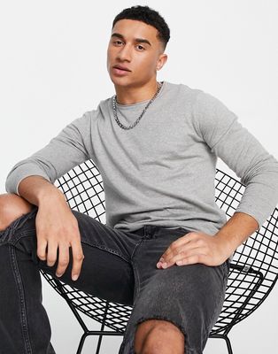 Jack & Jones Essentials lightweight sweater in light gray melange