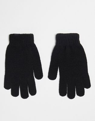 Jack & Jones gloves with touch screen fingertips in black
