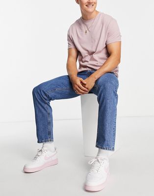 Jack & Jones Intelligence Chris rigid loose fit jeans in midwash blue-Blues