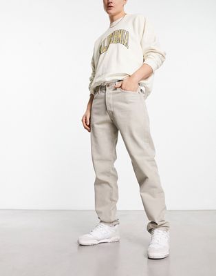 Jack & Jones Intelligence Chris rigid relaxed fit jeans in dark ecru-White