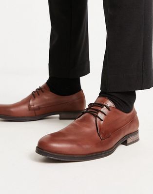 Jack & Jones leather derby shoe in brown