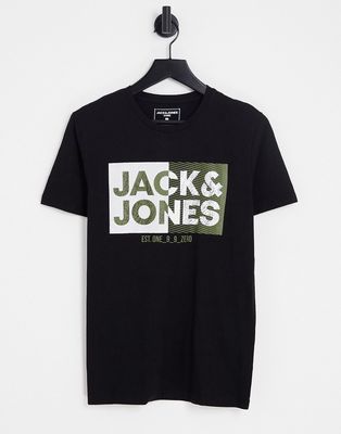 Jack & Jones logo t-shirt in black