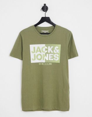 Jack & Jones logo T-shirt in green