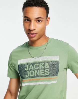 Jack & Jones logo T-shirt in pale green
