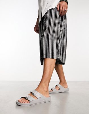 Jack & Jones molded double strap sandal in light gray