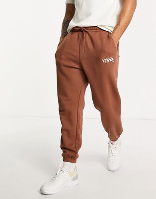 Jack & Jones Originals ORG oversized sweatpants in brown