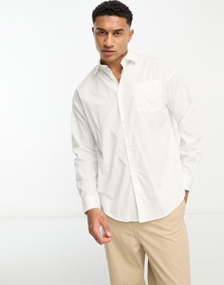 Jack & Jones Originals oversized long sleeve shirt in white