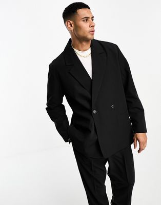 Jack & Jones Originals oversized suit jacket in black