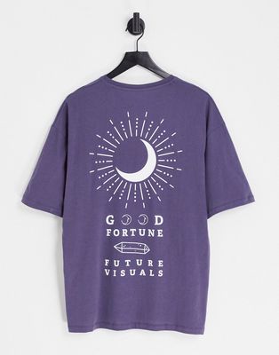Jack & Jones Originals oversized t-shirt with good fortune back print in gray