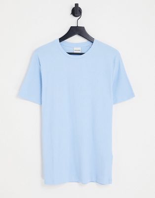 Jack & Jones Originals rib t-shirt in pastel blue