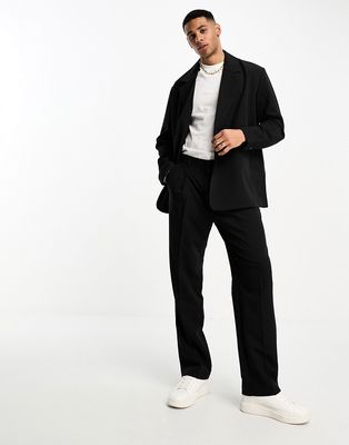 Jack & Jones Originals wide fit suit pants in black