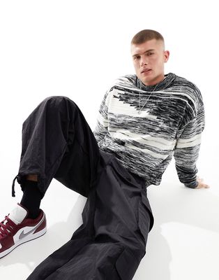 Jack & Jones oversize sweater with two tone in black and white-Multi