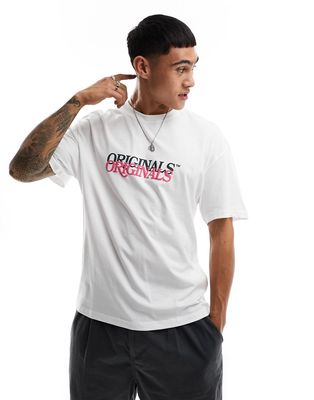 Jack & Jones oversize t-shirt with originals print in white