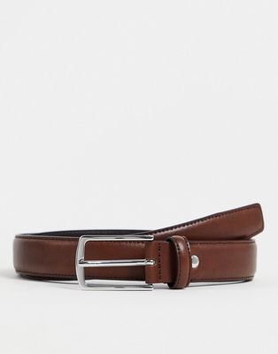 Jack & Jones premium leather belt in brown