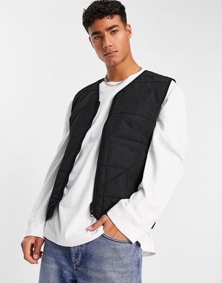 Jack & Jones Premium quilted vest in black