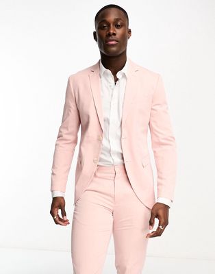 Jack & Jones Premium slim fit suit jacket in pastel pink