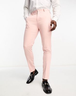 Jack & Jones Premium super slim suit pants in pastel pink