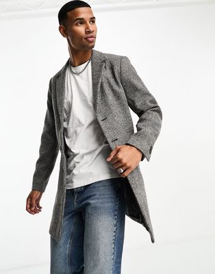 Jack & Jones Premium wool overcoat in light grey-Gray