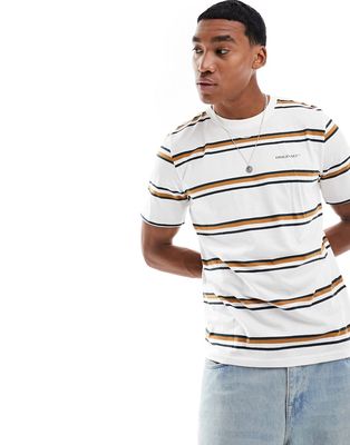 Jack & Jones regular fit t-shirt in white with stripes