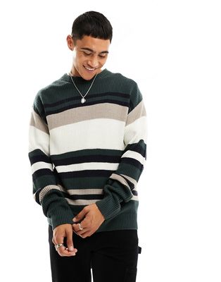 Jack & Jones sweater with stripes in green