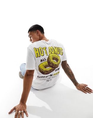 Jack & Jones T-shirt with donut print in white