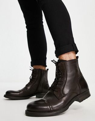 Jack & Jones tall boot in brown