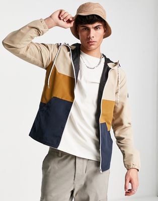 Jack & Jones windbreaker jacket in stone block color-Neutral