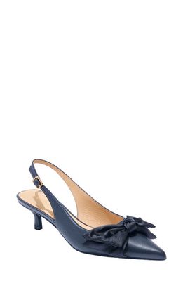 Jack Rogers Debra Pointed Toe Kitten Heel Slingback Pump in Midnight 