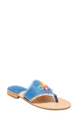 Jack Rogers Flower Embroidered Sandal in Blue/White