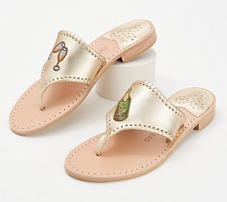 Jack Rogers Leather Classic Jack Sandals - Bubbly