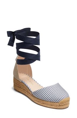 Jack Rogers Palmer Ankle Wrap Wedge Espadrille in Midnight Pinstripe/Natural