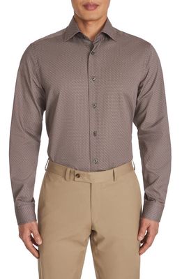 Jack Victor Alonso Contemporary Fit Cotton Sport Shirt in Brown