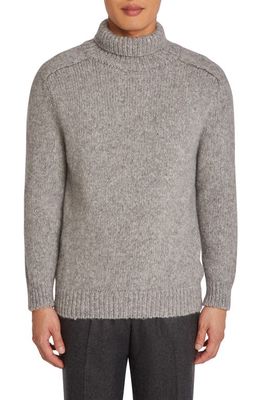 Jack Victor Alpaca Blend Turtleneck Sweater in Pale Grey