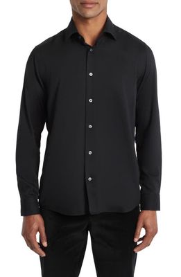 Jack Victor Aurelio Cotton & Silk Blend Dress Shirt in Black