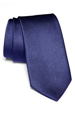 Jack Victor Bowman Solid Silk Blend Tie in Denim