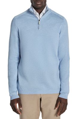 Jack Victor Braulio Quarter Zip Sweater in Sky Blue 