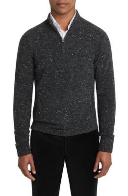 Jack Victor Canora Lambswool Blend Half Zip Pullover in Charcoal
