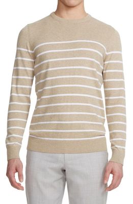 Jack Victor Cedar Stripe Organic Cotton Sweater in Camel