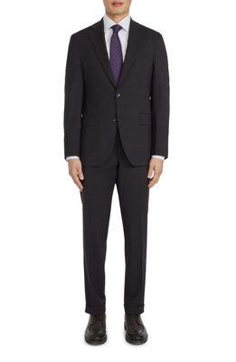Jack Victor Dean Plaid Soft Constructed Stretch Wool Suit in Burgundy