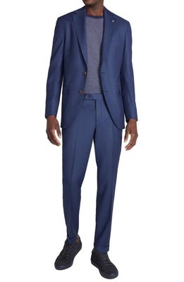 Jack Victor Dean Textured Soft Constructed Wool Suit in Blue