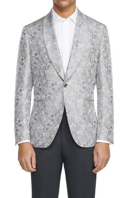 Jack Victor Edison Shawl Collar Silk Dinner Jacket in Grey